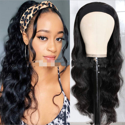 Long Curly Wig with Head Cover - Ice Silk Synthetic Hair