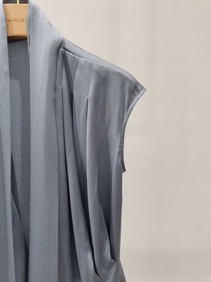 V-Neck Wrap Tie Waist Silk Shirt | Premium Women's Blouse