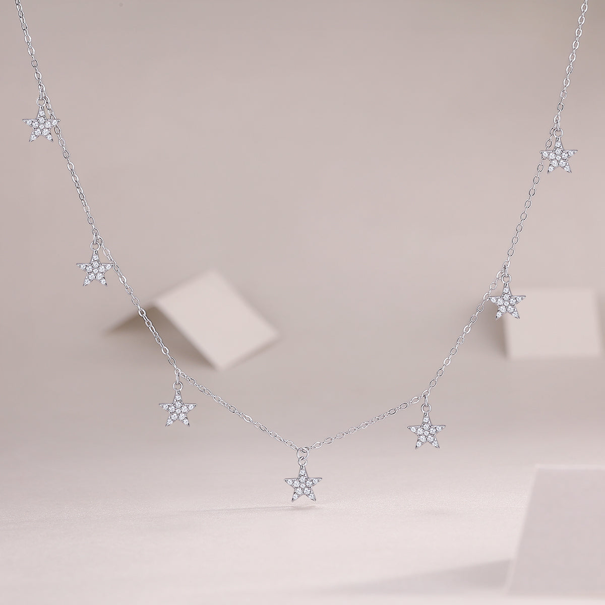 Star Moissanite Pendant Necklace - S925 Silver Platinum Plated Light Luxury Jewelry