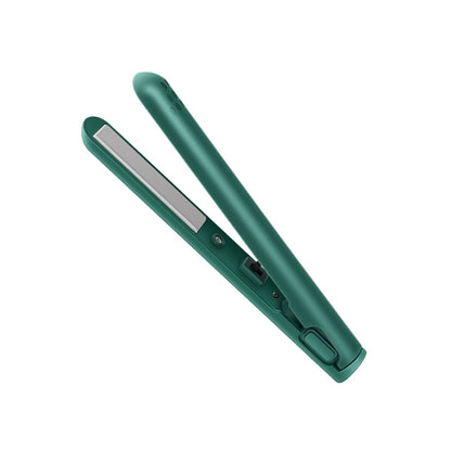 USB Mini 2-in-1 Hair Curler & Straightener | Portable Dual-Use Styling Tool | Dark Green, Pink, White, Blue