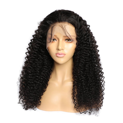 Curly Human Hair Lace Wig - Full Hand-Woven with Natural Texture