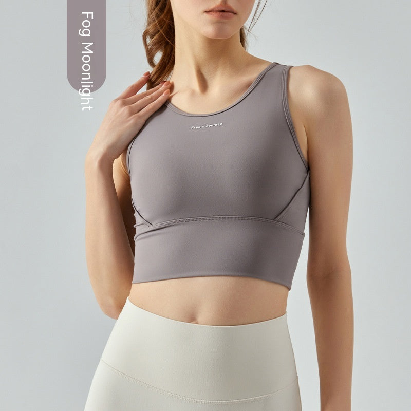 Women's Sports Bra with Chest Pad - 3/4 Cup Wireless Vest Style