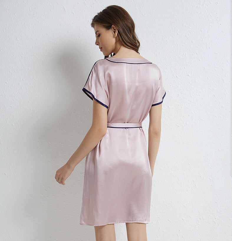 Elegant Silk Sleep Dress - V-Neck Chemise Nightgown