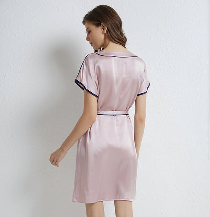 Elegant Silk Sleep Dress - V-Neck Chemise Nightgown