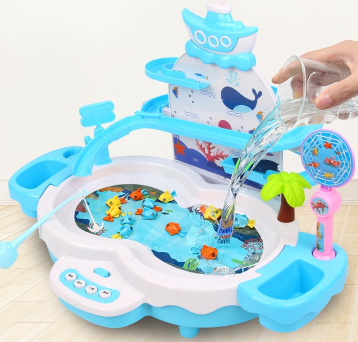 Electric Fishing Puzzle Toy - Musical Water Play Table for Kids Early Education