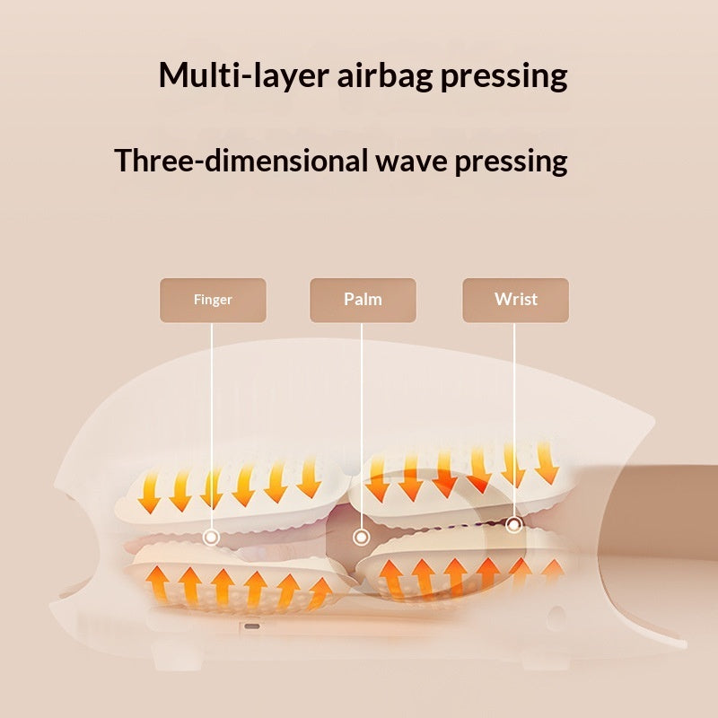 Hand Massage Device with Heating and Airbag Compression