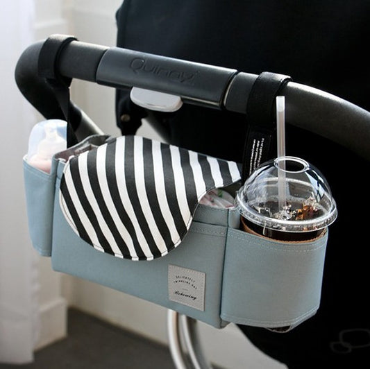 Universal Stroller Organizer Bag with Cup Holders - Polyester Storage