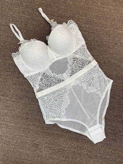 Wireless Lace Bra - Strapless 3/4 Cup with Gathering Support