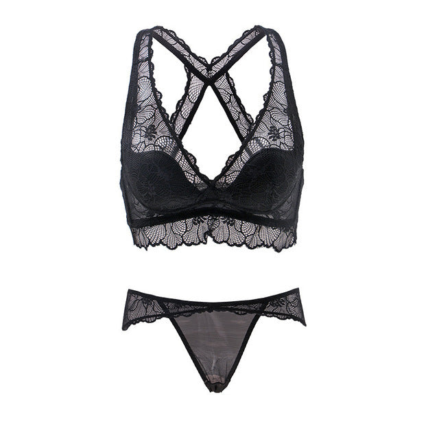 Lace Bra & Panty Set - 3/4 Cup Underwire Support Set