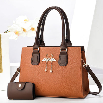 Large Capacity PU Leather Tote Bag - Casual Fashion Handbag