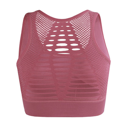 Sports Bra - Shockproof Quick-Drying Running Bra with Hollow Back Design