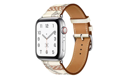 Genuine Leather Apple Watch Band - Premium Cowhide Strap with Stainless Steel Pin Buckle
