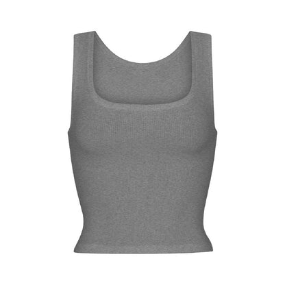 Women's Ribbed Stretch Camisole - Slim Fit Tank Top with Straps