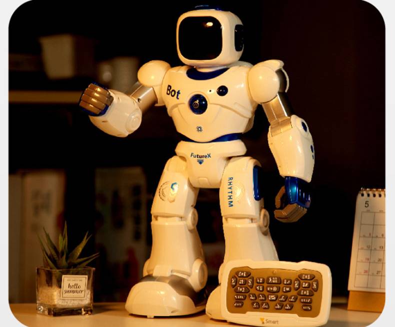 Kids App-Controlled Gravity Sensor Robot Toy - Programmable RC Robot with LED Lights