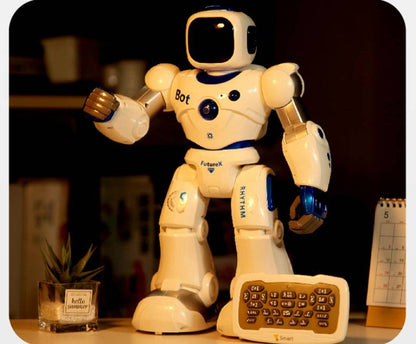 Kids App-Controlled Gravity Sensor Robot Toy - Programmable RC Robot with LED Lights