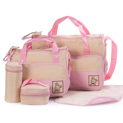 5-Piece Diaper Bag Set - Complete Baby Organizer with Bottle Holder & Changing Pad