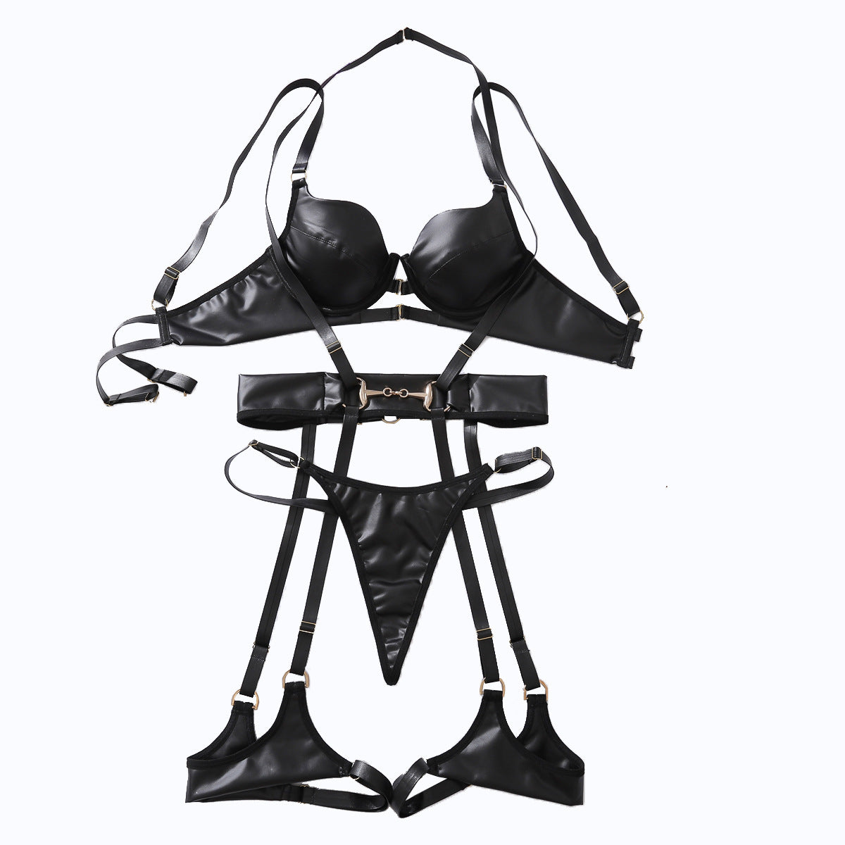 Women's Halter Binding Lingerie Set - Three-Piece Intimate Apparel