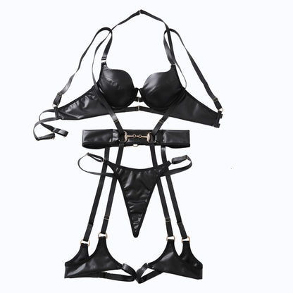 Women's Halter Binding Lingerie Set - Three-Piece Intimate Apparel