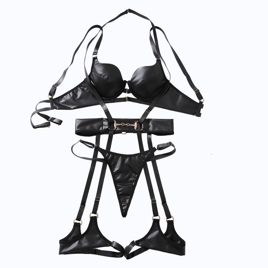 Women's Halter Binding Lingerie Set - Three-Piece Intimate Apparel
