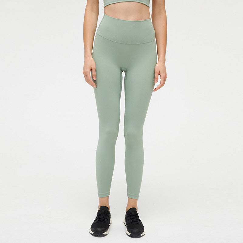 Seamless High Waist Yoga Fitness Leggings - Women's Nine-Point Activewear Pants