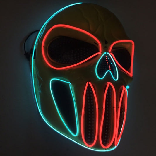 Halloween Costume Mask - Ice Blue & Red Plastic Party Mask for Dress-Up