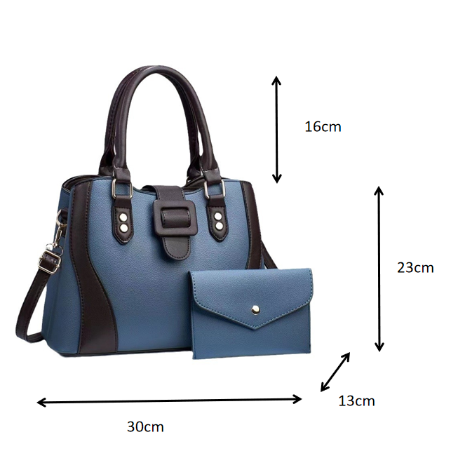 Urban Minimalist PU Leather Handbag Set - Chain Detail Tote Collection