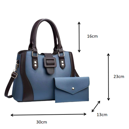 Urban Minimalist PU Leather Handbag Set - Chain Detail Tote Collection
