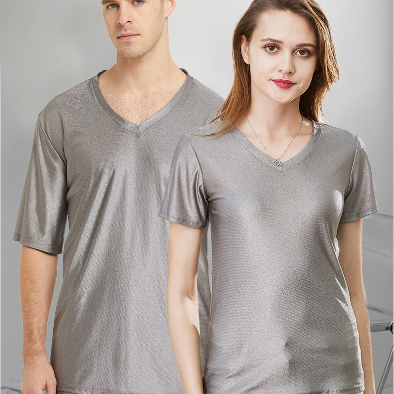 Silver Fiber Radiation Protection Shirt - Unisex Short Sleeve Top