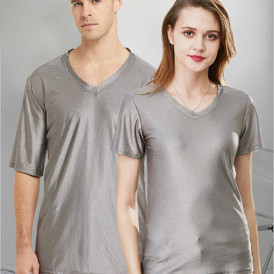 Silver Fiber Radiation Protection Shirt - Unisex Short Sleeve Top