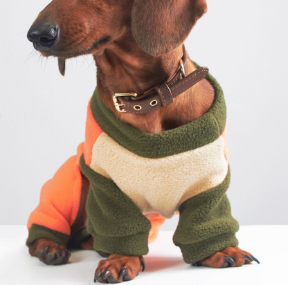 Dog Cat Pet Thermal Fleece Clothing - Four-Legged Winter Jacket with Harness
