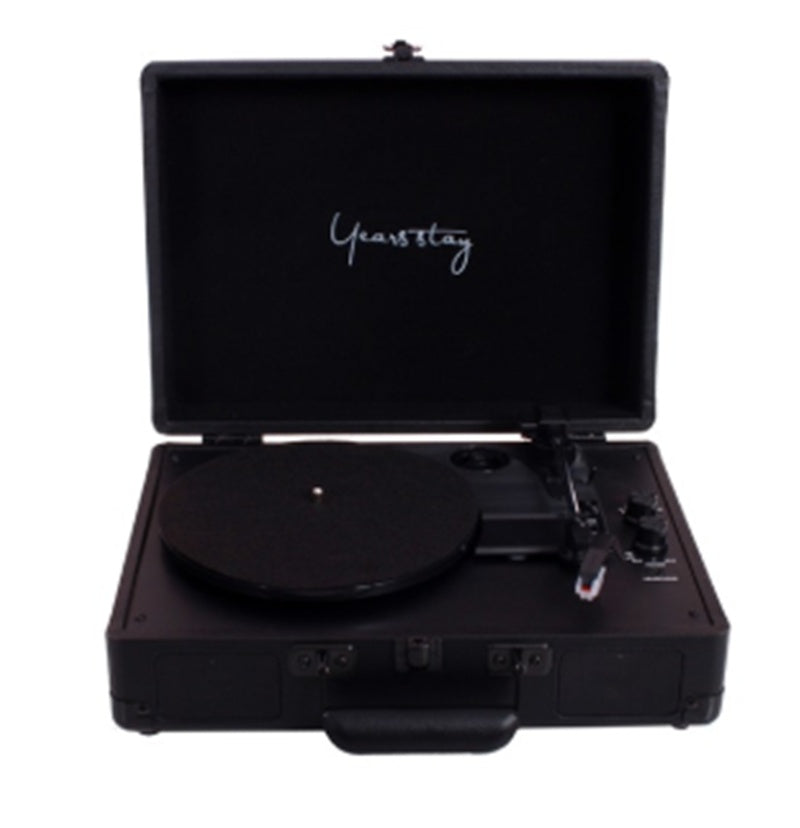 Vintage Bluetooth Turntable with Leather Case - Portable Vinyl Record Player