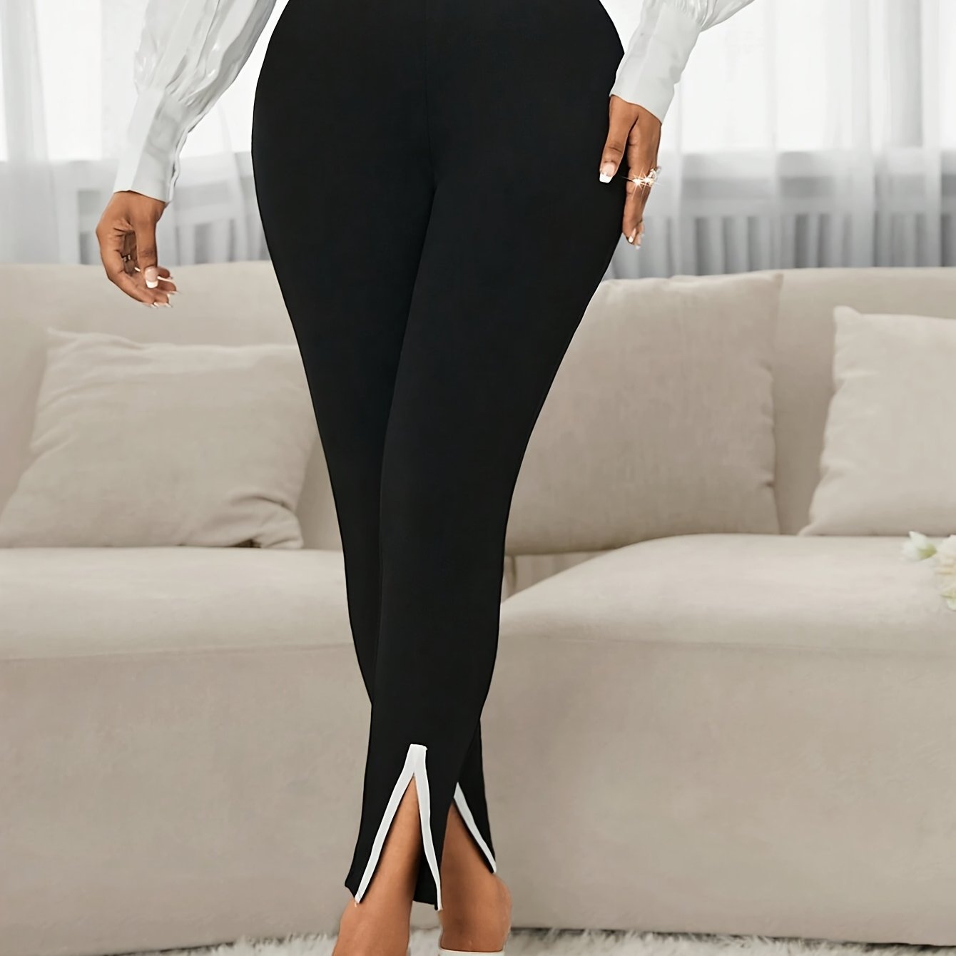 Women's Elegant Slim-Fit Chenille Pants - Professional Commuter Trousers