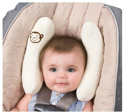 Baby Head-Shaped Banana Pillow - Soft Polyester Infant Support Cushion