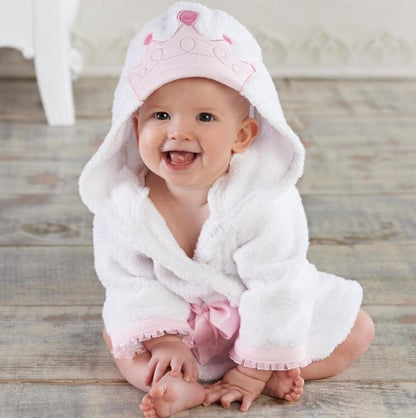 Cotton Baby Hooded Bathrobe - Cute Animal Design Bath Towel