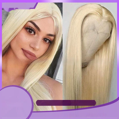 Real Human Hair Transparent Lace Full-Head Wig - Heat Dyeable Natural Hair