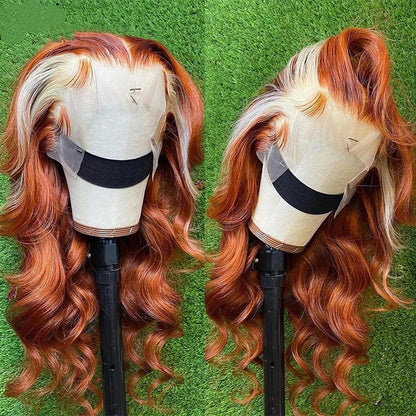 4x4 Human Hair Lace Closure Wig - Highlight 613 Blonde Medium Length