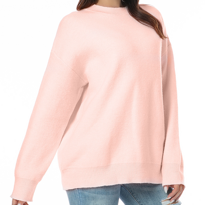 Women's Cozy Knit Pullover Sweater - Soft Ribbed Long Sleeve Top