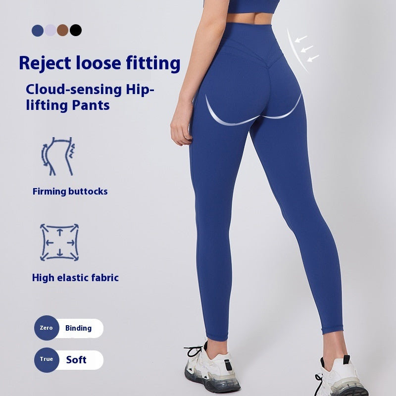 Women's High-Waist Nylon Yoga Pants - Sports Tights