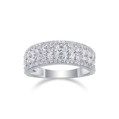 Moissanite Wedding Ring Set - S925 Silver Platinum-Plated Couple Rings