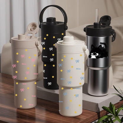 Insulated Straw Tumbler with Ceramic or Stainless Steel Liner - 725ml