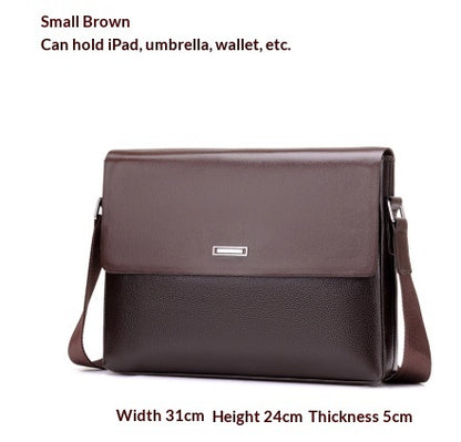 Large-Capacity PU Leather Crossbody Bag - Business & Casual Style