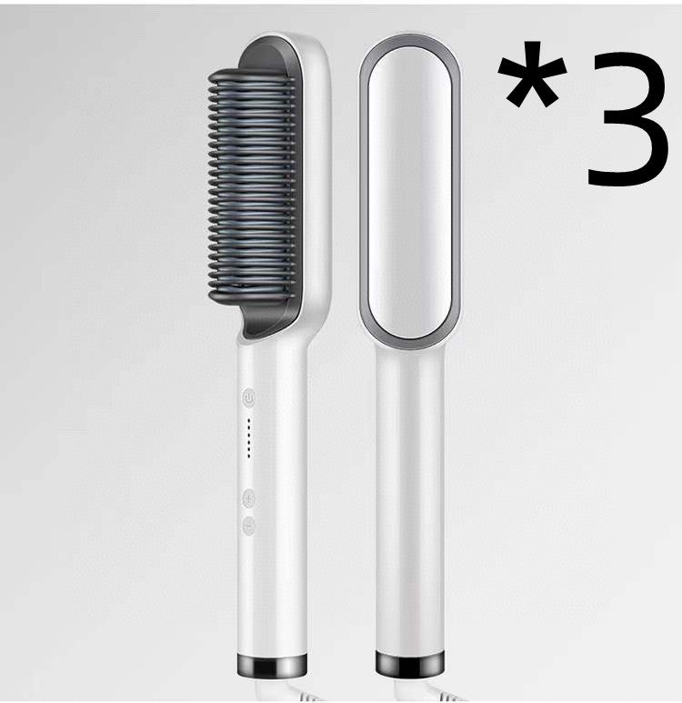 2-in-1 Hair Straightener & Curling Comb | Tourmaline Ceramic | Negative Ion Electric Hair Brush