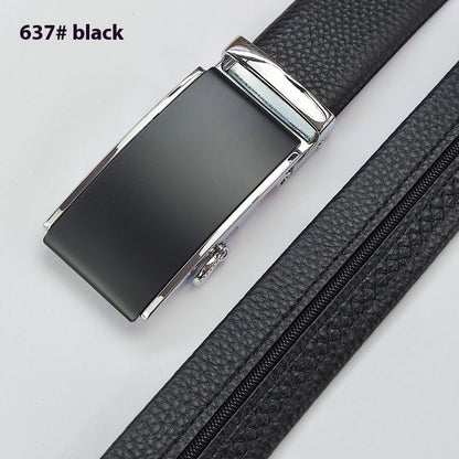 First Layer Cowhide Leather Belt with Hidden Money Compartment - Automatic Buckle