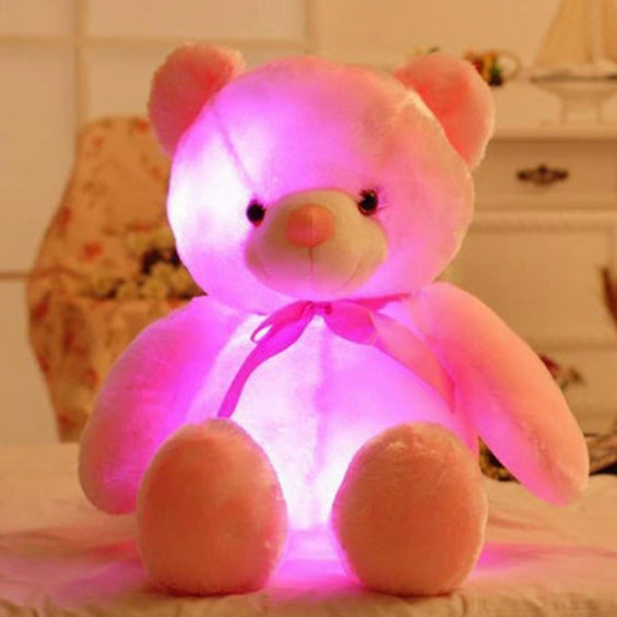 LED Light-Up Teddy Bear - Color-Changing Plush Toy with 7 Glowing Colors