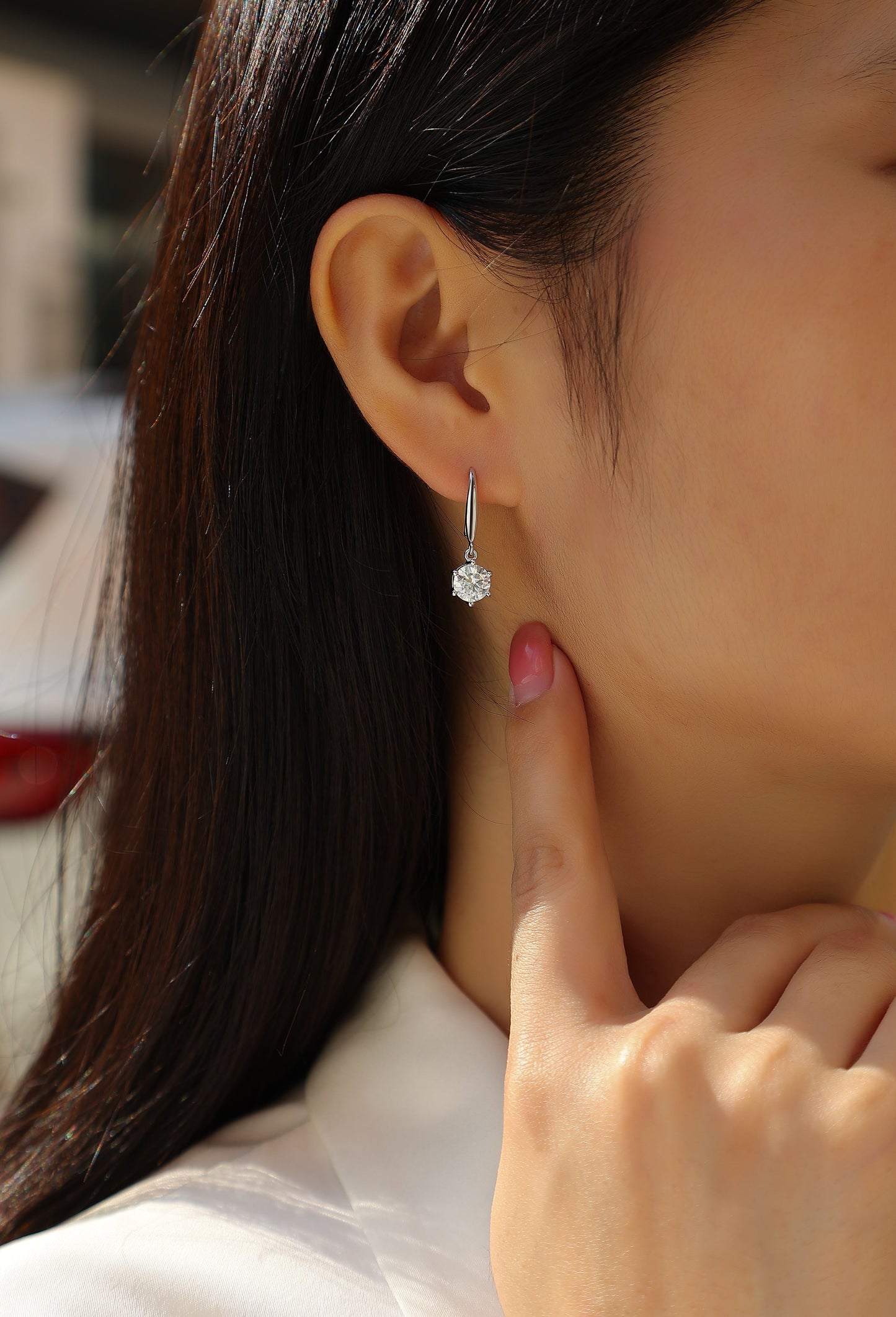 1 Carat Moissanite Stud Earrings - S925 Sterling Silver with Platinum Plating