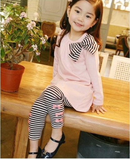 Girls Cotton Clothing Set - Coordinated Top and Bottom Outfit