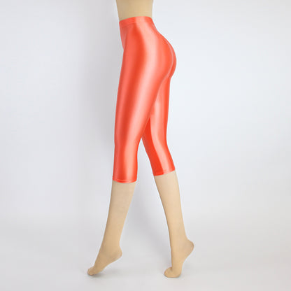 High Waist Cropped Sports Leggings - Stretch Activewear Capris