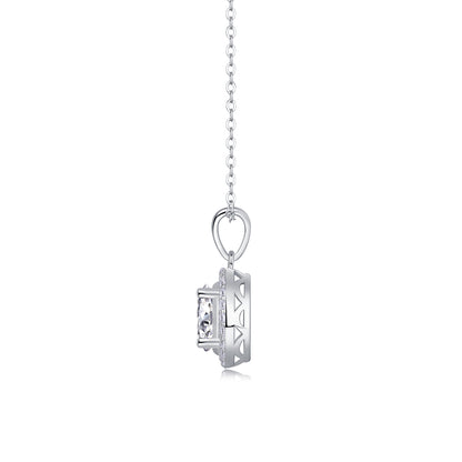 V-Shaped Infinity Moissanite Necklace - S925 Sterling Silver Platinum Plated Pendant