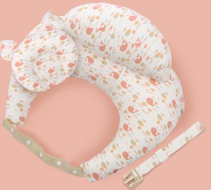 Multifunctional Nursing Pillow with Adjustable Strap - Washable Cotton Cover