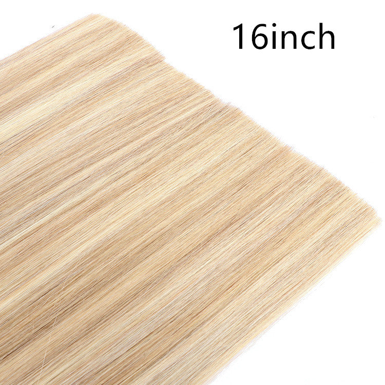 Real Human Hair Seamless Flat Extensions - Medium Long Length